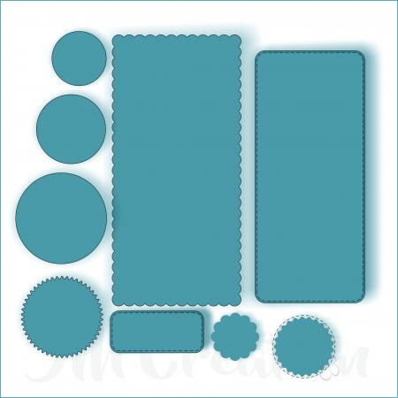 Stanzschablone - DIN lang Kreise + Wellen